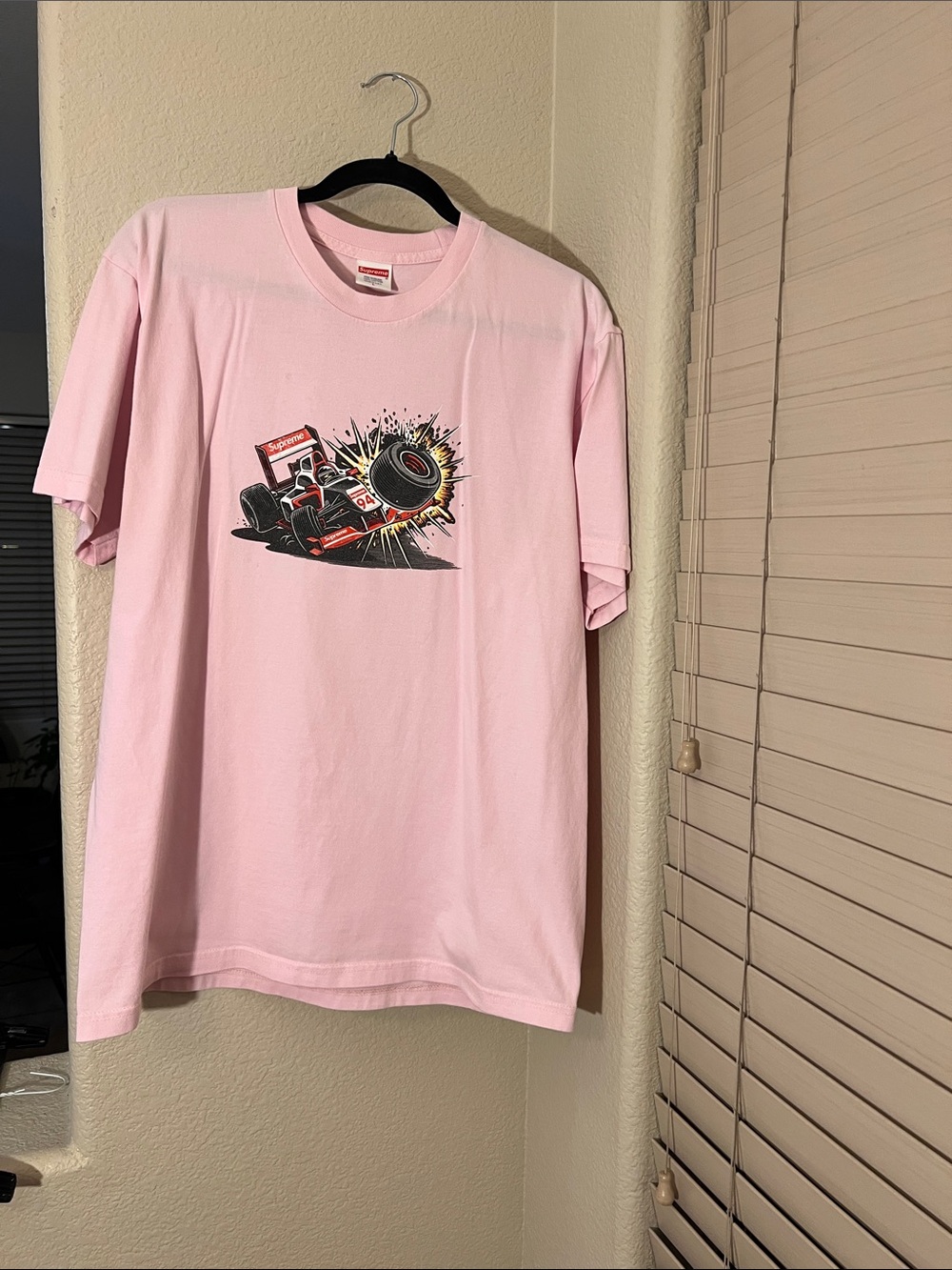 Supreme Pink Racing Car Graphic Tee
